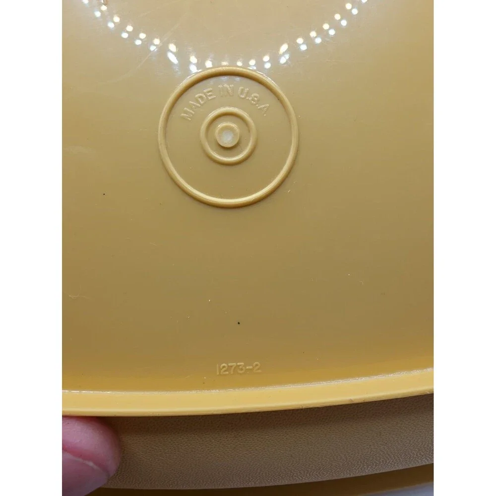 Vintage Tupperware Microwave Vegetable Steamer Set 1273-2 Harvest Gold Complete.